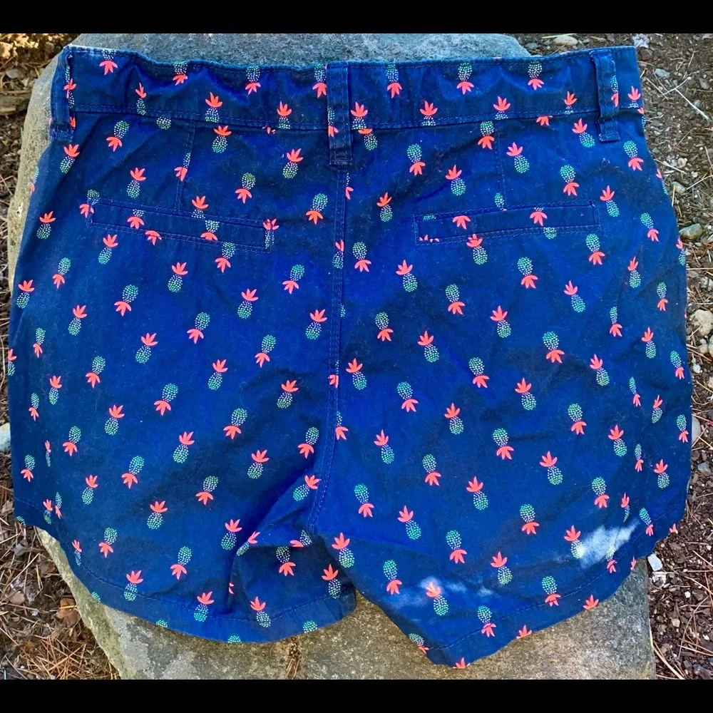 Old Navy dark blue green & pink pineapple shorts sz Y 16